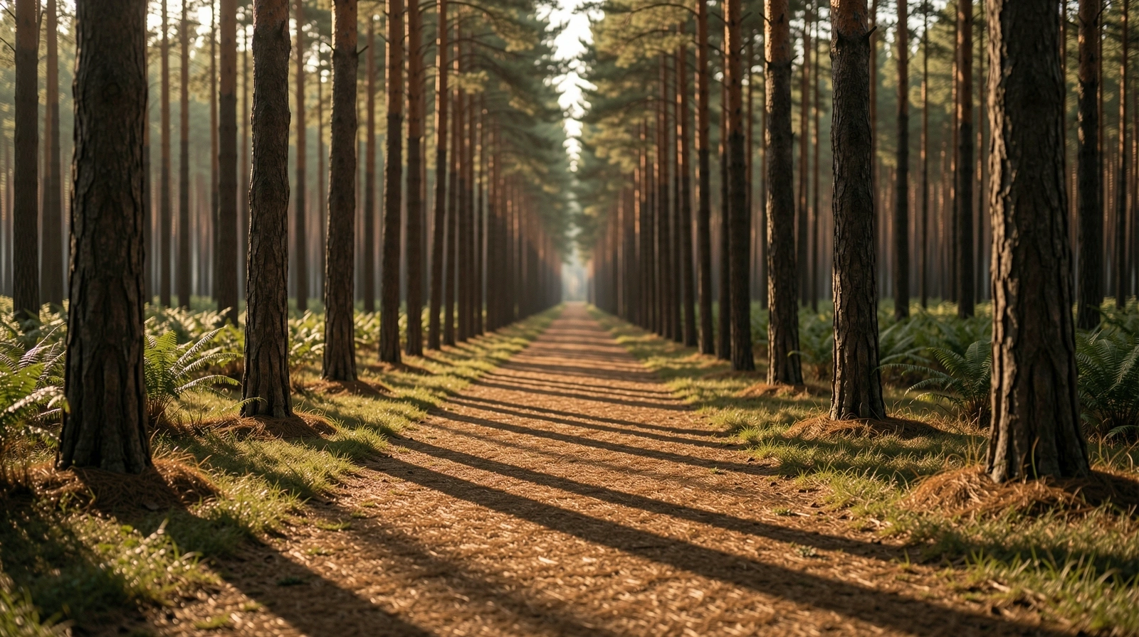 Ein ruhiger Wald am Morgen